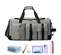 Borsa Duffle da viaggio, grande borsa impermeabile per palestra, borsa multifunzione con organizzazione asciutta/bagnata per vestiti e bottiglie, grigio, Consulte la descripción, Vedere la descrizione