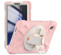 Borsa e custodia per tablet PC Compatibile con Samsung Galaxy Tab A9 8.7 pollici modello 2023 (SM-X110/SM-X115 Custodia, custodia antiurto e anticaduta resistente con tracolla protettiva(Pembe)