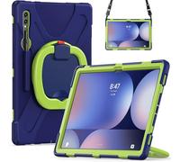 Borsa e custodia per tablet PC Custodia robusta antiurto compatibile con Samsung Galaxy Tab S9 Ultra 14.6" SM-X910 2023 con supporto girevole a 360°, tracolla/tracolla For tablet.(Navy Yellow)