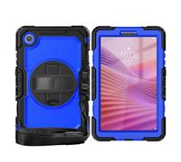 Borsa e custodia per tablet PC For Lenovo Tab One 8.7 inch/K9 TB305FU 2025 Heavy Duty Shockproof TPU Case, Protective Cover W Screen Protector 360° Kickstand+Hand Strap+Shoulder Strap(Blue2)