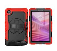 Borsa e custodia per tablet PC For Lenovo Tab One 8.7 inch/K9 TB305FU 2025 Heavy Duty Shockproof TPU Case, Protective Cover W Screen Protector 360° Kickstand+Hand Strap+Shoulder Strap(K?rm?z?)
