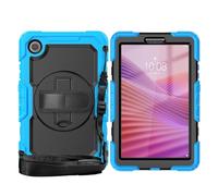Borsa e custodia per tablet PC For Lenovo Tab One 8.7 inch/K9 TB305FU 2025 Heavy Duty Shockproof TPU Case, Protective Cover W Screen Protector 360° Kickstand+Hand Strap+Shoulder Strap(Skyblue)