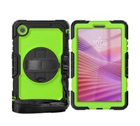 Borsa e custodia per tablet PC For Lenovo Tab One 8.7 inch/K9 TB305FU 2025 Heavy Duty Shockproof TPU Case, Protective Cover W Screen Protector 360° Kickstand+Hand Strap+Shoulder Strap(Green2)