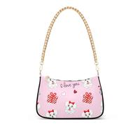Borsa elegante con cerniera Hobo Cute Dogs Regali Rossi Borsa Media Borsa Tote Donna Monospalla con Tracolla a Catena