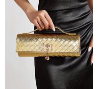 Borsa elegante con motivo coccodrillo lucido, nuova borsa da festa di lusso per donna, raffinata clutch lunga per il ballo con pendente in metallo, adatta per abbinare eleganti abiti da banchetto per 