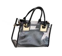 borsa elegante e trasparente, Small Clear Tote Beach Shoulder Top-handle Bag PVC Transparent Fashion Crossbody Bags(Svart)