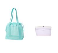 Borsa essenziale con ventilazione in rete, organizer con coulisse per articoli da toeletta e leggera da trasportare tra gli spazi, borsa da viaggio in rete, organizer per articoli da toeletta per