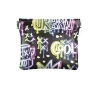 Borsa fantasia del periodo di trucco della piccola moneta del cuoio dell'unità di elaborazione, slogan dei graffiti testi arte urbana di strada della donna, Graffiti Slogan Testi Urban Street Art, 1