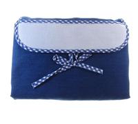 BORSA FASCIATOIO A BUSTA JEANS "QUADRETTI BLU" CON AIDA DA RICAMARE