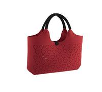Borsa feltro rossa con cuori 40x15x40 cm
