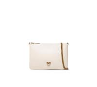 Pinko Flat Classic Borsa a tracolla beige, pelle di vacchetta finemente grana, donna