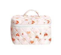 Borsa Floreale - Borsa Per Trucco Floreale | Borsa Per Trucco Estetica, Borse Per Trucco E Portatile Per Il Trucco Di Fiori Organizzatore Di Stoccaggio Di Grande Capacità, Rosso, Open cover