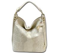 Borsa Florence In Pelle Beige Con Stampa Crocco Beuteltasche Shopper OTF162I