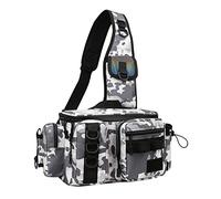 Borsa for attrezzatura da pesca Borsa for il petto Portacanna Borsa a tracolla Organizer Borsa a tracolla Borsa da pesca Borsa da pesca for uomo, donna, Trekking/1179(Color:S Size White Pattern)