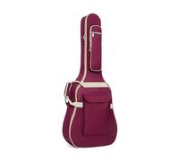 Borsa for chitarra da 41 pollici con doppia tracolla, in spugna spessa, maniglia laterale, zaino portatile multitasche, impermeabile(Red)