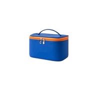 Borsa for cosmetici in rete nera a doppio strato da viaggio portatile di grande capacità Custodia for trucco for toilette con cerniera(Royal blue)