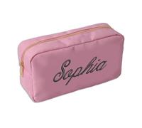 Borsa For Cosmetici Personalizzata In Nylon, Custodia For Trucco Impermeabile Con Testo Personalizzato, Organizer Da Viaggio For Donna, Regalo For Il Suo Compleanno