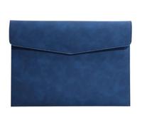Borsa for documenti in pelle A4 semplice di grande capacità Valigetta moda Dati Contratto for for fatture Organizzatore carta for ufficio File espandibile(Blue)