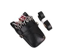 Borsa for forbici da parrucchiere in pelle con clip, borsa for barbiere, custodia tracolla Per Saloni(Black)