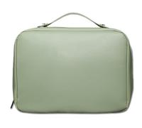 Borsa for il trucco, borsa da viaggio for cosmetici da donna con scomparti, organizer da viaggio for cosmetici, ombretto, borsa da viaggio in pelle impermeabile con cerniera ampia (rosa)(Green)