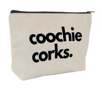 Borsa for il trucco di grande capacità, modello beige con lettere, casual, con cerniera, borsa versatile for viaggi e regali