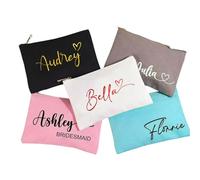 Borsa For Il Trucco Personalizzata Con Nome, Regalo Di Proposta Personalizzato, Regali For Damigelle D'onore, Borsa Cosmetica Personalizzata For Donna, Regalo For Damigella D'onore