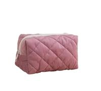 Borsa for il trucco trapuntata in velluto a coste di cotone