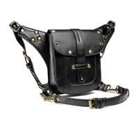 Borsa for imbracatura multiuso in pelle PU con rivetti Steampunk unisex, custodia convertibile a tracolla/spalla/vita/coscia