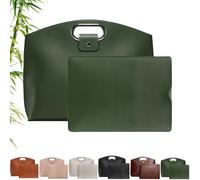 Borsa for laptop da 14-16 pollici in pelle impermeabile, elegante set di borse e cartelle multifunzionali for donne, adatta for laptop.(Green)