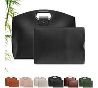 Borsa for laptop da 14-16 pollici in pelle impermeabile, elegante set di borse e cartelle multifunzionali for donne, adatta for laptop.(Black)