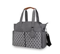 Borsa for mamma a tracolla portatile Borsa for ciuccio geometrica stampata Borsa da viaggio for mamma impermeabile all'aperto Borsa for pannolini con separazione bagnata e asciutta Organizzatore di bo