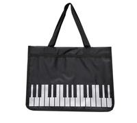 Borsa for musica for pianoforte - Borsa a tracolla in nylon con note, tasti del pianoforte, stampa di libri, borsa a tracolla, grande capacità, chiusura con cerniera, borsa a mano(A)