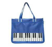 Borsa for musica for pianoforte - Borsa a tracolla in nylon con note, tasti del pianoforte, stampa di libri, borsa a tracolla, grande capacità, chiusura con cerniera, borsa a mano(I)