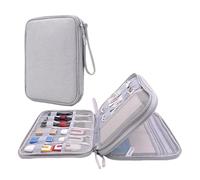 Borsa for organizzare i cavi Borsa da viaggio for gadget a doppio strato Accessori elettronici Custodia for cavi Borsa for tablet for giocatori di videogiochi Organizer Cavi(Gray)