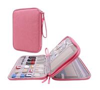 Borsa for organizzare i cavi Borsa da viaggio for gadget a doppio strato Accessori elettronici Custodia for cavi Borsa for tablet for giocatori di videogiochi Organizer Cavi(Pink)