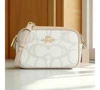 Borsa fotocamera Coach Mini Jamie schizzo firma tela avorio CBL94 IMIVO nuova