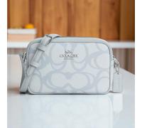Borsa fotocamera Coach Mini Jamie schizzo firma tela blu ghiaccio CBL94 SVNB9...