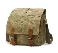 Borsa Fotografica SLR,Borsa in Tela Cerata Impermeabile Custodia per Fotocamera Vintage Messaggero Borsa con Tracolla Regolabile e divisori Rimovibili per Shopping,Uso Quotidiano(Earth Yellow)