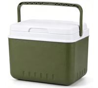 Borsa frigo isolata, ghiacciaia portatile da 6 litri con isolamento e maniglia di lunga durata, scatola frigo rigida per uso caldo e freddo per campeggio, pesca, viaggi, verde