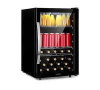 KLARSTEIN Beersafe 147 L Frigorifero per Bevande con Porta in Vetro, Argento | luce LED, ripiani metallici estraibili, silenzioso, frigo bar per birra, lattine e bottiglie