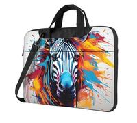 Borsa funzionale sveglia e leggera del computer portatile della stampa animale astratta della zebra per il vario computer portatile, Nero , 14 inch