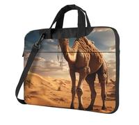 Borsa funzionale sveglia e leggera del computer portatile della stampa del cammello della sabbia del deserto per il vario, Nero , 14 inch