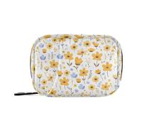 Borsa gialla della medicina del fiore fresco del fiore con gli scomparti staccabili portatile bagsportable dell'organizzatore della pillola