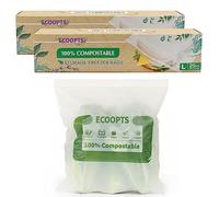 Borsa grande 100% compostabile con cerniera, sacchetti ecologici per alimenti, borsa per congelatore, a base vegetale, priva di BPA, sigillata bene per frutta, cibo e snack (L-2 pezzi)
