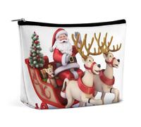 Borsa grande capiente con stampa di slitta di renne di Babbo Natale, trouss