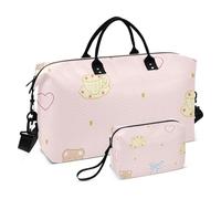 Borsa grande cartone animato con grazioso orso marrone da portare nel fine settimana, borsa sportiva e palestra con borsa da toilette per palestra multifunzionale