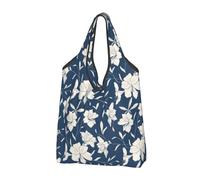 Borsa grande da donna borse per la spesa leggere e riutilizzabili borse per la spesa in tessuto per lavoro spiaggia viaggio con manici (blu marino)