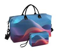 Borsa grande da viaggio con sfumatura blu rossa e blu, borsa da viaggio per allenamento sportivo, borsa da toeletta per aeroplano, impermeabile, Gradiente rosso blu, 1 size
