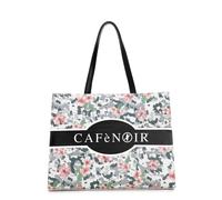 BORSA grande DONNA a spalla CAFèNOIR grigio floreale SALDI tot bag zip IA0201