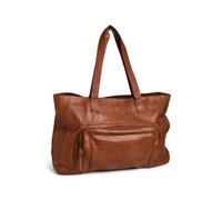 Borsa grande in pelle, Ribs Marrone TU